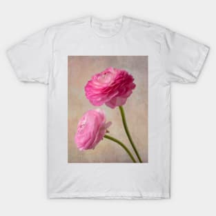 Two Wonderful Pink Textured Ranunculus T-Shirt